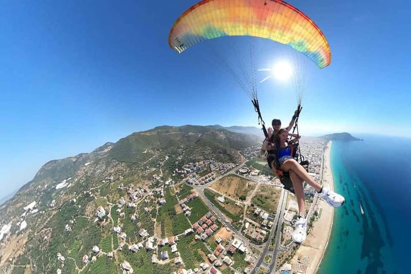 Alanya: Tandem Paragliding SkyDiving With Pick-up & Drop-off - Gear, harness, and safety briefing: what you should expect before takeoff