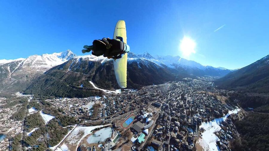 Chamonix: Tandem Paragliding Flight with Video - From the gondola station to the grassy launch