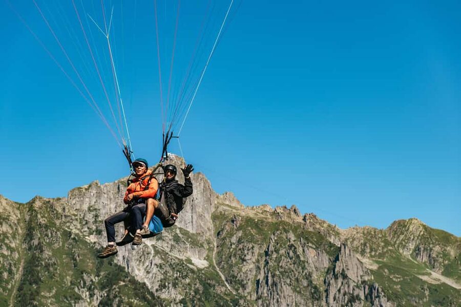 Chamonix: Tandem Paragliding Flight - Getting to Le Brévent: the walk, the gear, and the safety briefing