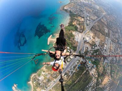 CYPRUS: Tandem Paragliding Experience - Getting from Kyrenia to the launch slopes: the ride portion is part of the day