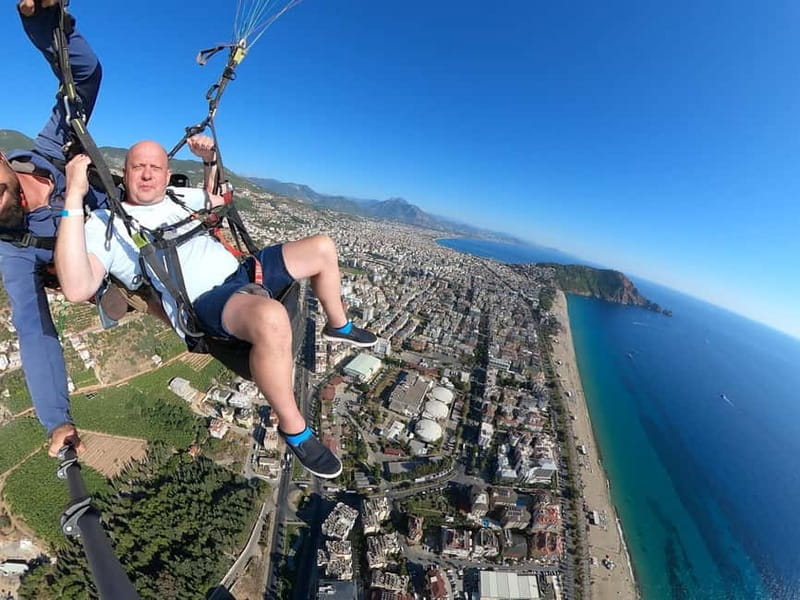 From Antalya Side Paragliding to Alanya with Cable Car Ride - Landing on Cleopatra Beach and using your 1.5 hours in Alanya