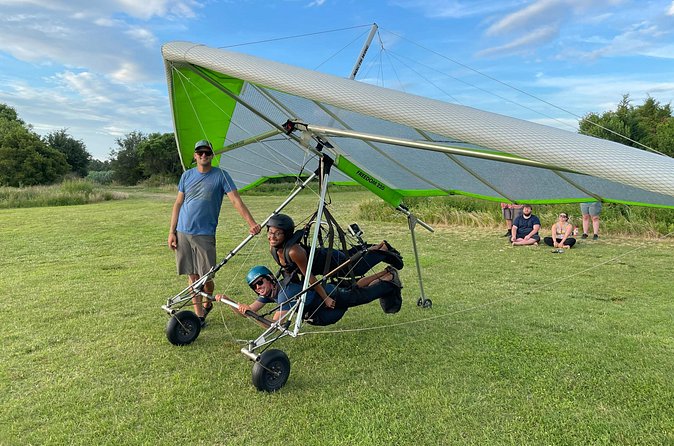 Grandy Tandem Hang Gliding 2000' - Outer Banks - What the launch really feels like: wheels, tow, and a 2,000-foot climb