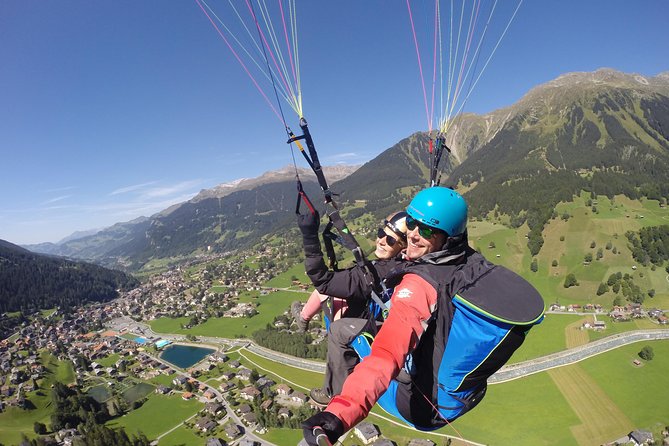 Klosters Tandem Paragliding Flight from Gotschna - The takeoff routine: calm instructions before you run