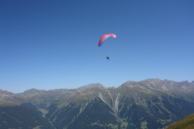 Klosters Tandem Paragliding Flight from Gotschna - Landing back near the start: the wrap-up is quick