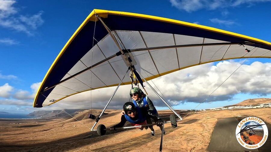 Lanzarote Hang Gliding Tandem Flights - What you actually see from above: volcanoes, lava malpais, and beaches