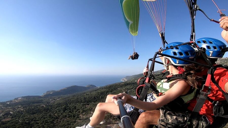 Lefkada paragliding tandem flighs/ Kathisma beach - Languages and a Private Group Feel