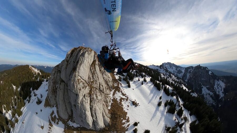 Lenggries: Tandem Paragliding Flight - In the Air With Your Pilot: Views, 360 Panes, and Real Talk