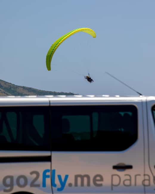 Paragliding in Budva with Certified Pilot (All-Inclusive) - Takeoff at Brajici and the First Glance Over Sveti Stefan