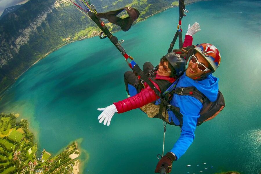 Paragliding Tandem Flight in Interlaken - Landing on Höhematte: The Soft Touch Back to Earth