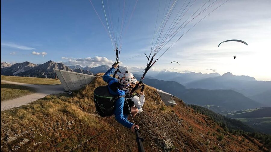 Paragliding Tandem Flight Kronplatz Dolomites Alps - The flight experience: freedom, action, and adrenaline in one package