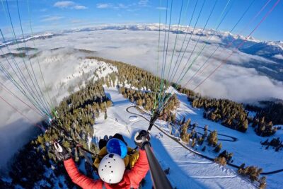 Private Paragliding Tandem flight Dolomites Alps Kronplatz - The Calm Setup: Harness, Helmet, and Pilot Confidence