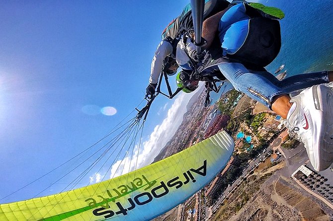SILVER 1000m paragliding tandem flight above South Tenerife - Landing on La Caleta: soft-sand touchdown and the best kind of euphoria