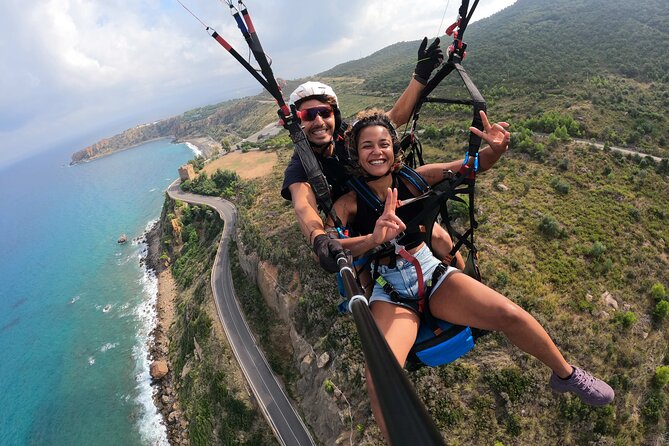 Tandem Paragliding Flight in Taormina - First, You Meet at Letojanni and Get Ramped Up for Takeoff