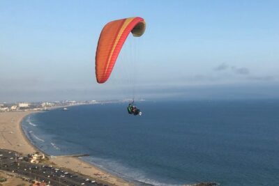 Tandem Paragliding flight with instructor in Malibu - Harness Into the Air: What the Paraglider Feel Is Like