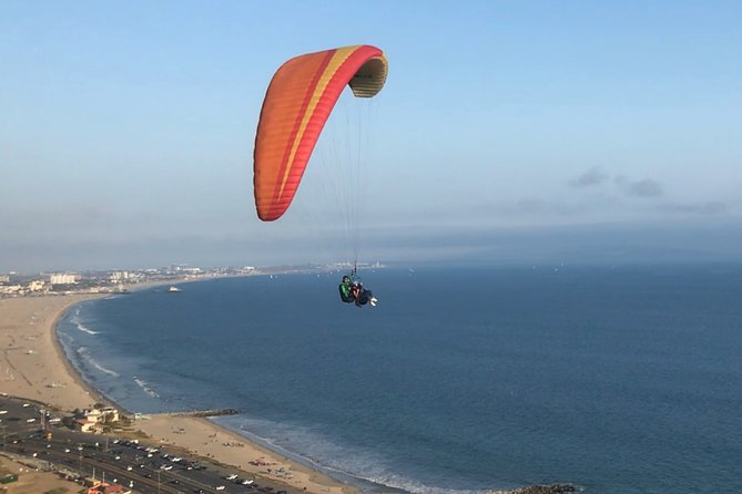 Tandem Paragliding flight with instructor in Malibu - Harness Into the Air: What the Paraglider Feel Is Like