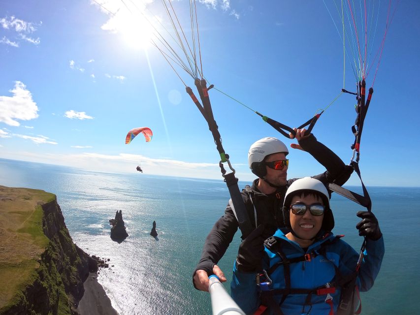 Vík: Paragliding Tandem Flight - Getting kitted up at True Adventure Iceland in Vík