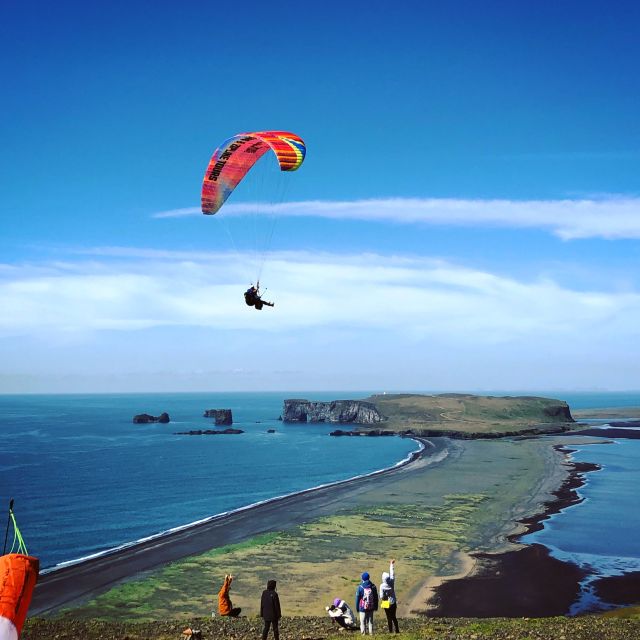 Vík: Paragliding Tandem Flight - The short SUV ride and the Vík photo stop that makes the flight click